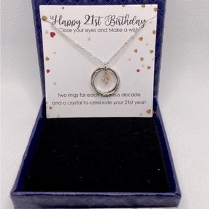 Two Infinity Circles 21st Birthday Necklace